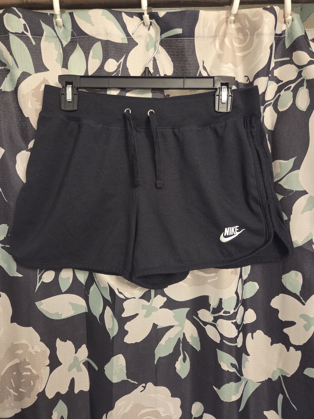 Nike Women’s Black Athletic Shorts with Drawstring & Embroidered Logo